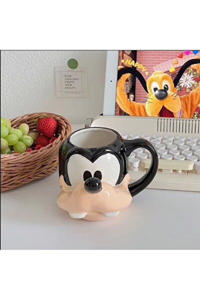 hediyeconcepti Disney Karikatür Goofy Kafa Kahve Fincanı Aksiyon Figürü Oyuncak Seramik Modeli Yüksek