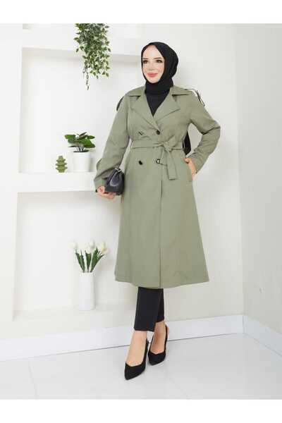 madoy Yeşil Trençkot – Modern ve Şık Tasarım