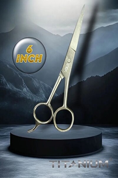 xolo Titanium Kuyruklu Berber Makası Düz Uçlu 6 Inch Paslanmaz Çelik Geniş Pa...