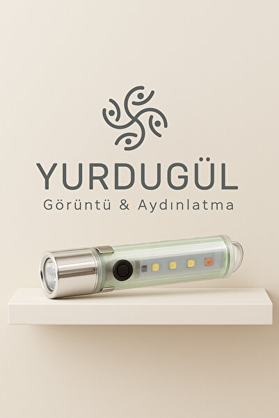 YURDUGÜL Mini Cep El Feneri Şarjlı 3 Smd Led Beyaz Işık