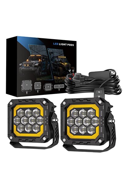 DEKOHOP Off Road 4 inç Led Aydınlatma Kaput Üstü Led Tampon Gündüz Led Ve Sis Farı Projektör Lambası Seti
