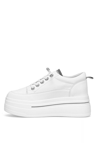 Guja 25K313 Women's Genuine Leather Classic Sneaker White - Gray