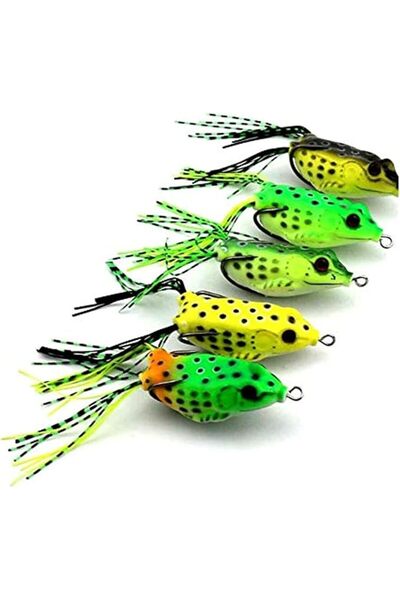 Generic مجموعة من 5 قطع من طُعم الضفدع الملون، وزن 18.9 جرام، طُعم صيد اصطناعي