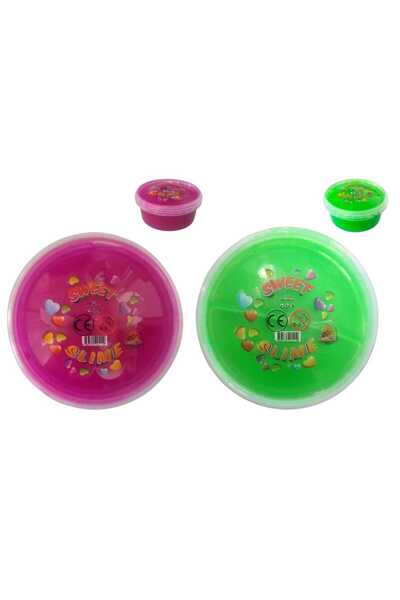 Oyunsal Slime Cherry - Green Sweet Slime - 2 Pieces Fluffy Slime Neon Colored 120 Gr Slime