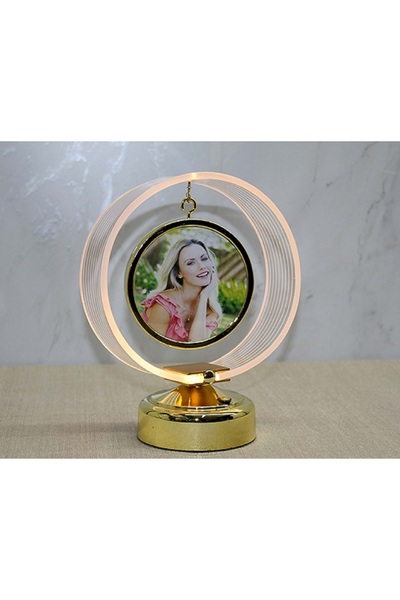 hediyeconcepti مصباح طاولة بإطار صور بإضاءة LED