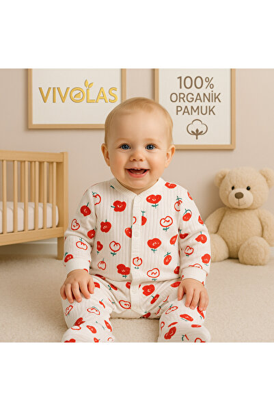 Vivolas Newborn Rose Patterned Romper Baby Girl - 0-6 Months