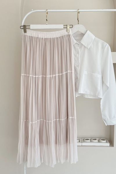 Kombinazon Pela Lined Chiffon Powder Skirt