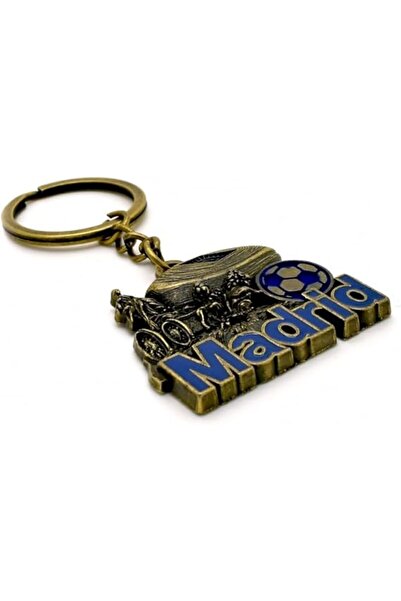 Generic BDM Madrid Football Keychain with Engraving Cheering for The Team for Men or Women, Gift for Fans of