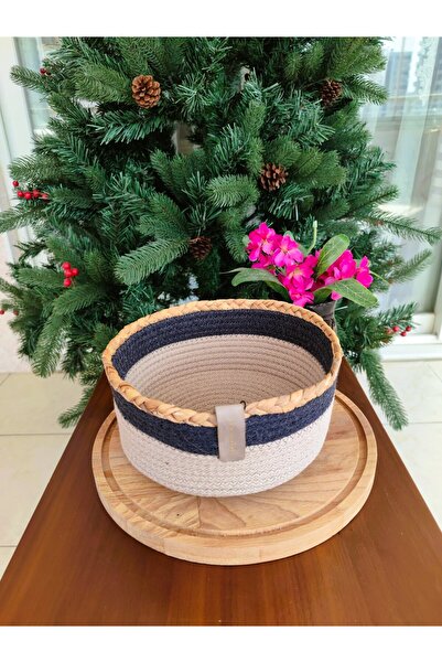 Madame Coco Envol Round Basket - Grey/Beige - 23 X 10 cm - 1 Piece