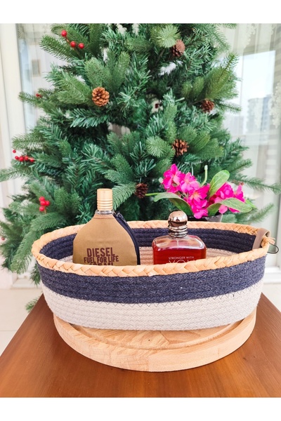 Madame Coco Envol Elips Basket - Grey/Beige - 30 X 20 X 9 cm - 1 Piece