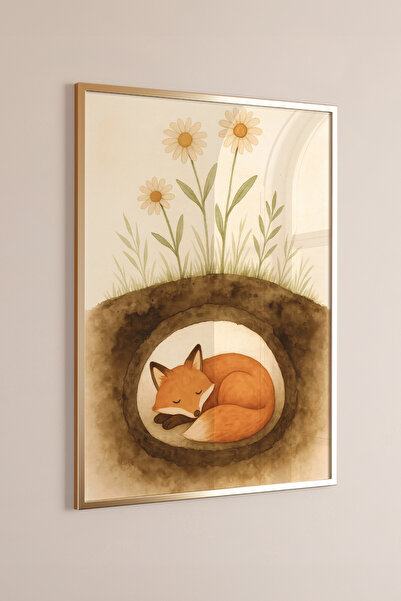 Posteria Tekli İskandinav Çocuk Odası Uyku Dekoru, Çocuk Odası Posteri Çerçev...