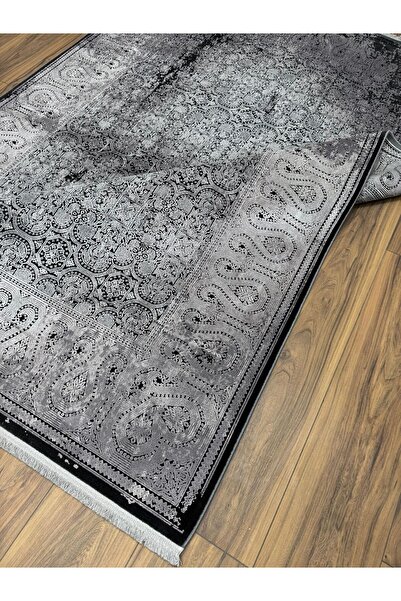 Neşem Halı Boutique DİORA HALI ADEN 6982 A SİYAH ANTRASİT Doğal ipliklerle Ür...