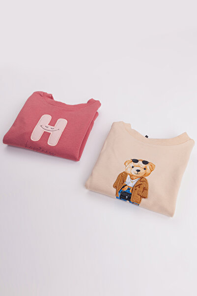 Harika KIDS Girl's Medium Thickness Printed 2-Pack Sweatshirt