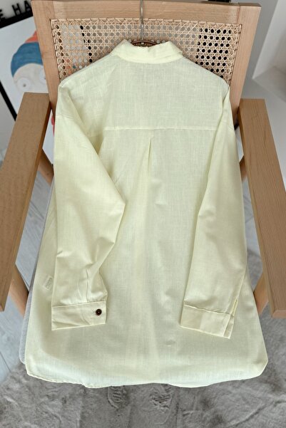Kombinazon Tia Boydan Buttoned Yellow Shirt