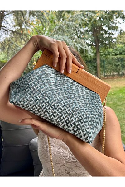 JOPHIEL ATELIER Bahram Petite - Geantă din țesătură cu lanțuri, Scholar din l...