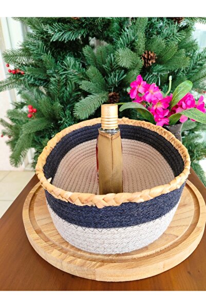 Madame Coco Envol Elips Basket - Grey/Beige - 30 X 20 X 9 cm - 1 Piece