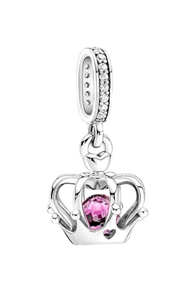 Dumledo Kırmızı Taşlı Kraliçe Tacı Charm | 925 Ayar Gümüş