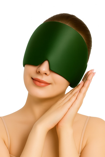 SEVENHİLLS Gel Filled Migraine and Headache Relief Headband Eye Mask, Cold Compress Headache Bandage Green