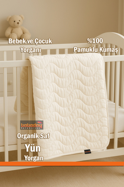 Yün Bebek ve Çocuk Yorganı Organik Yün 100x150