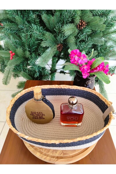 Madame Coco Envol Elips Basket - Grey/Beige - 30 X 20 X 9 cm - 1 Piece