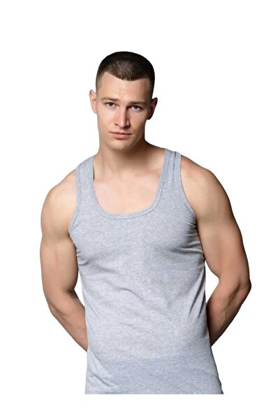 Sedef Yıldızı Gray Strappy Men's Undershirt Cotton