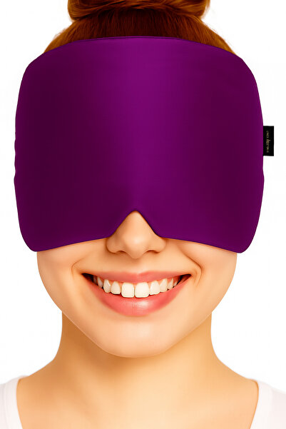 SEVENHİLLS Jel Dolgulu Mıgren ve Baş Ağrısı Hafifletici Başlık Göz Maskesi,Soğuk Kompres Baş ağrı Bandajı MOR