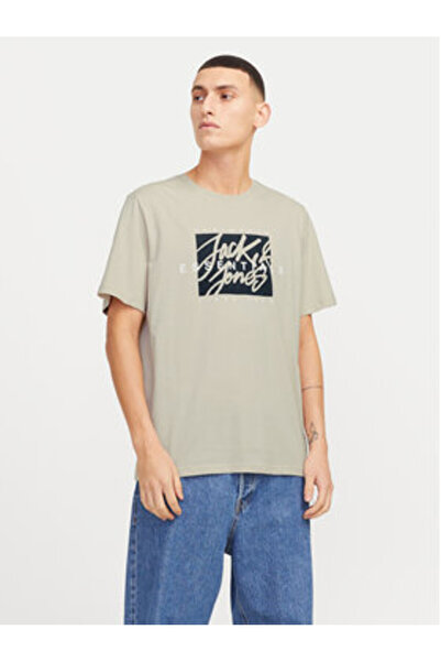 Jack & Jones Ανδρικό T-Shirt Jack Jones 12268439 Μπεζ