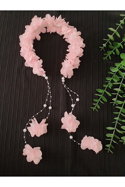 Fiyonks Atölye Çiçekli İncili Taç, Kına Tacı, Lohusa Tacı, Tören ve Eğlence Tacı