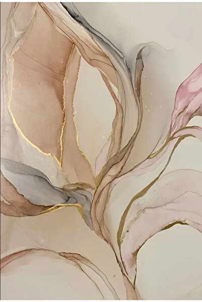 Harikabirev HARİKABİREV|SOYUT SOFT RENK GÜL KOMBİNİ (ROSIE) |ÇERÇEVELİ CAM TABLO 2Lİ DİKEY