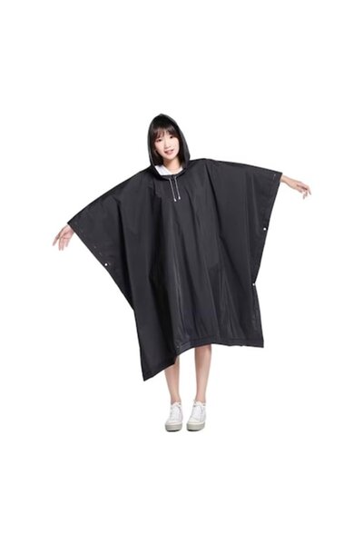 FONIX Αδιάβροχο Πόντσο RainArmor, Ελαφρύ με Κουκούλα, Unisex, Μαύρο