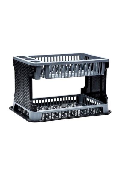 Kopenpal Цедка за съдове с 2 нива, Kopenpal, сиво/черно, пластмаса, 40x26x27 см