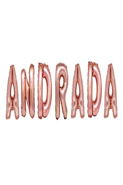 OEM Set baloane cu litere „Andrada”, auriu roz, 40 cm