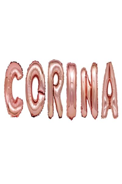 OEM Σετ μπαλόνια με γράμματα Corina, ροζ χρυσό, 40 εκ.