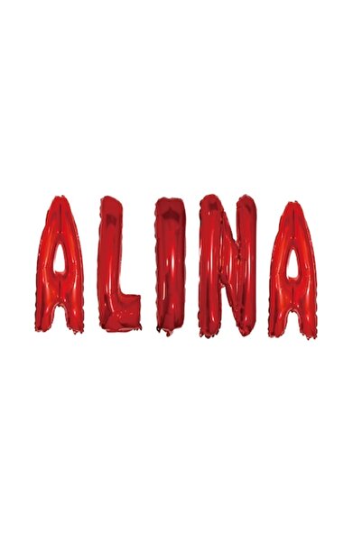 OEM Комплект балони с име Алина, червени, 40 см