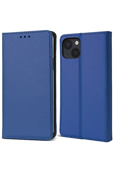MOOZY Husă de telefon cu rabat pentru iPhone 13 Mini, albastru închis, - piele