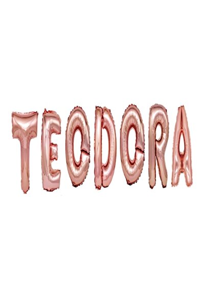 OEM Set Baloane Litere Nume Teodora, Roz gold, Wili Topper Rom, 40Cm