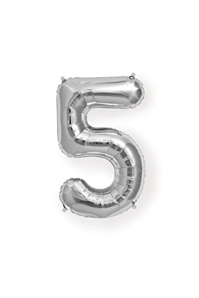 Baloane Sofia Balon folie numărul 5 argintiu 35 cm