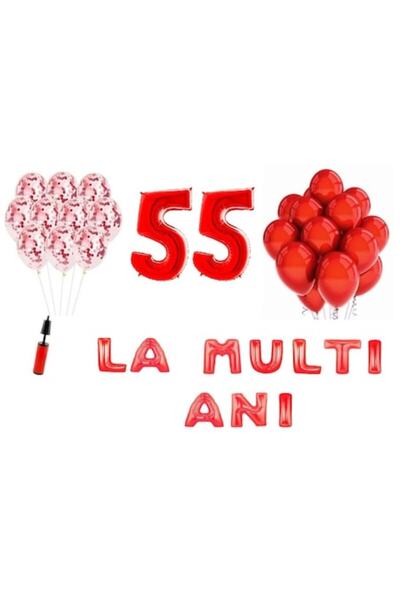 Domi Party & Gifts Set 33 baloane, Domi Party & Gifts, La mulți ani de 55 de ...