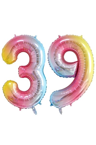 OEM Set 2 baloane folie cifra, ESB, Curcubeu, aniversare 39 ani, 105 cm