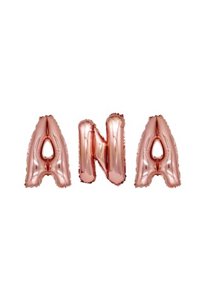 OEM Set Baloane Litere Nume Ana, Auriu Roz, 40 Cm