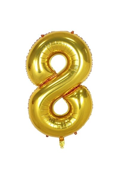 OEM Balon folie, ESB, Auriu, cifra 8, 100 cm