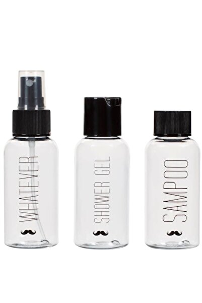 Jumbo Set de 3 recipiente de călătorie, etanșe, reutilizabile, 80 ml, transparente-negre