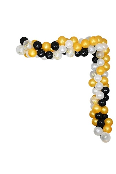 OEM Set 110 baloane pentru arc de confetti negru, auriu, argintiu