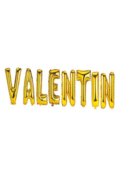 OEM Set de baloane cu litere „Valentin” - Auriu - 40 cm