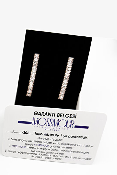 MOSSMOUR Baget Zircon Stone Rose Gold Earrings