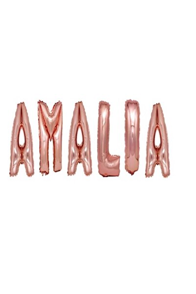 OEM Set de baloane cu litere cu numele Amalia, auriu-roz, Wili Topper Rom, 40 cm