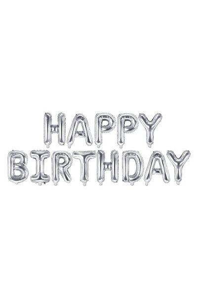 Partydeco Balon folie cu mesaj "La mulți ani", 340x35cm, argintiu
