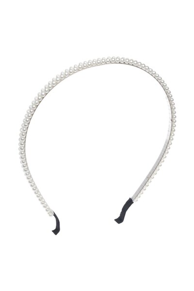 Maison du Paradis Bentiță albă cu perle decorative,