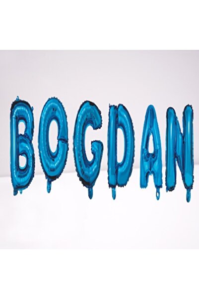 OEM Set Baloane Litere Nume Bogdan, Albastru, Wili Topper Rom, 40Cm