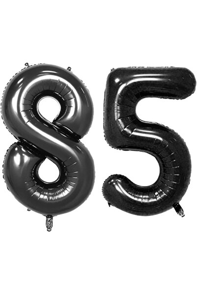 OEM Set de 2 baloane folie cu numere, ESB, Negre, aniversare 85 de ani, 105 cm
